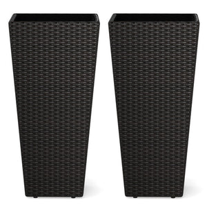 30 Inch Modern Decorative Planter Pots Set of 2 with Open-ended Base