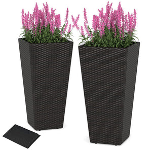 30 Inch Modern Decorative Planter Pots Set of 2 with Open-ended Base