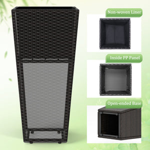 30 Inch Modern Decorative Planter Pots Set of 2 with Open-ended Base