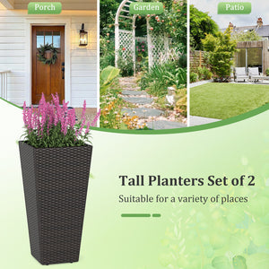 30 Inch Modern Decorative Planter Pots Set of 2 with Open-ended Base