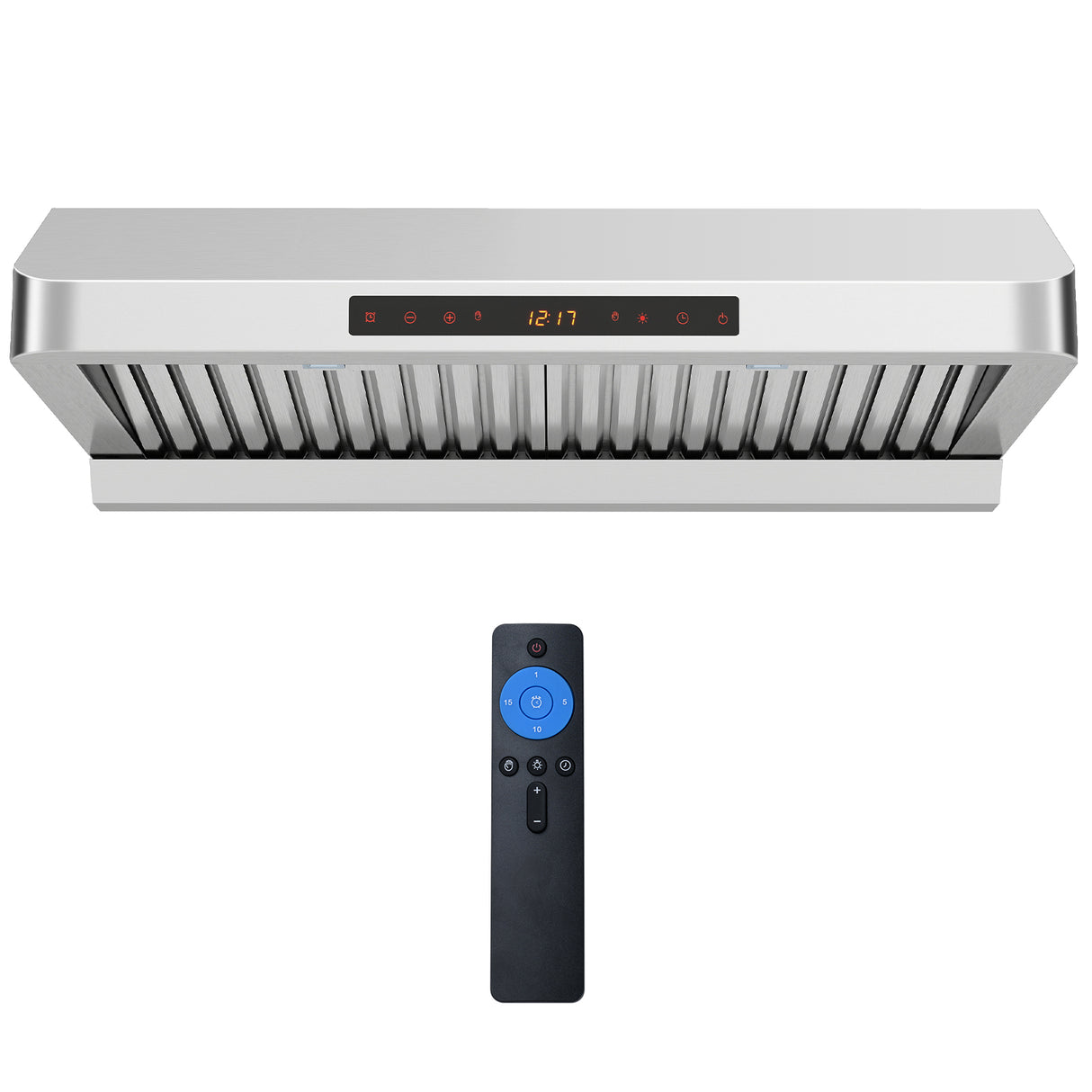 30 Inch Under Cabinet Range Hood with Oil Collector 900 CFM Stainless Steel Kitchen Vent-Silver