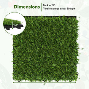 30 PCS Interlocking Artificial Grass Tiles