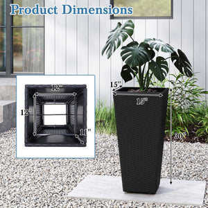 Set of 2 30 Inch Tall Flower Pot with Open-ended Base