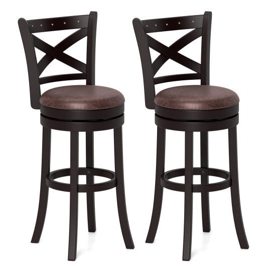 26/30 Inch Swivel Bar Stools Set of 2 Bar Chairs with Padded Seat-30 inches
