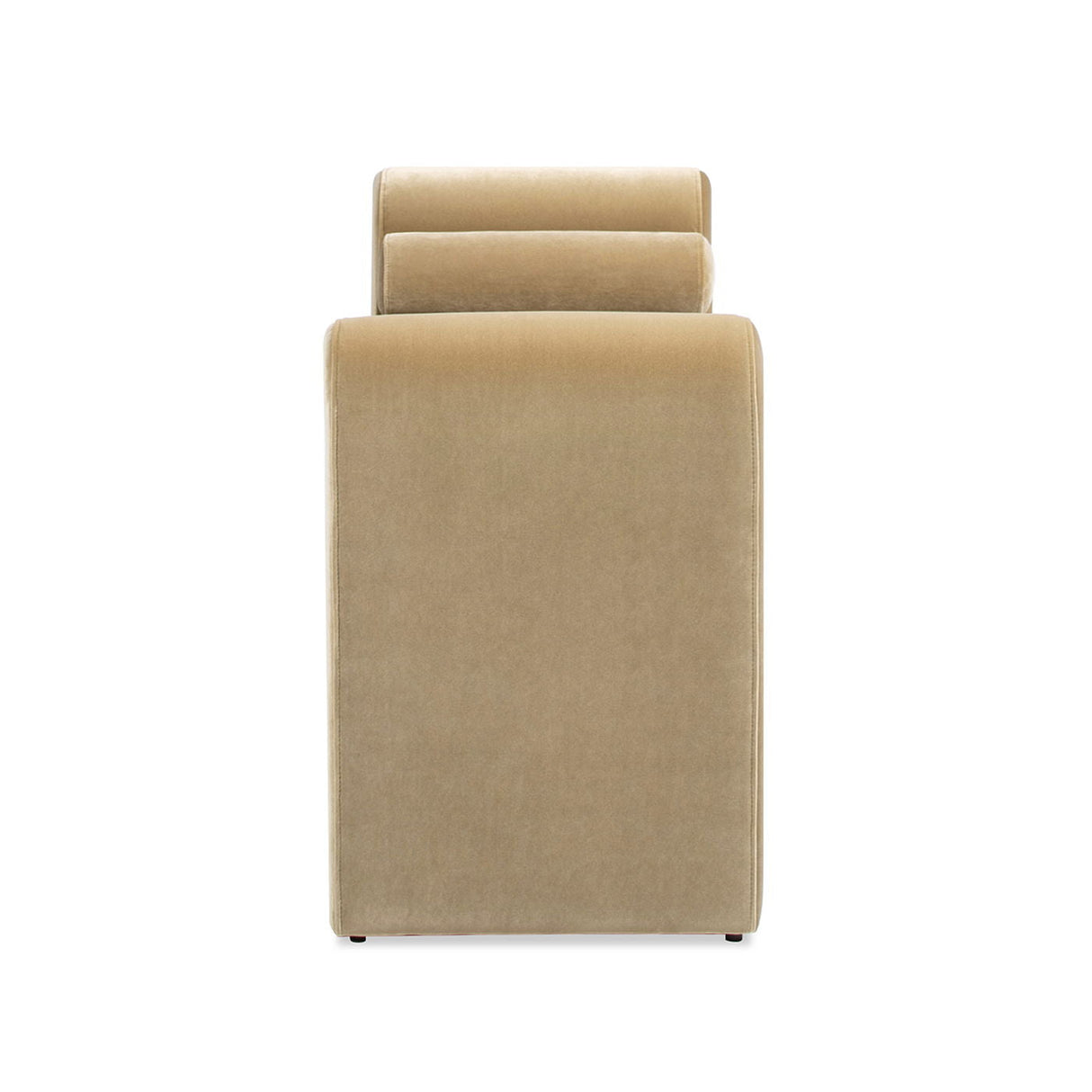 Mason - Arched Arm Bench With Bolster Pillows - Camel Brown Beige by Couch.com