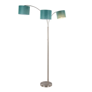 Willow - Trio Contemporary Floor Lamp - Nickel / Turquoise by Couch.com