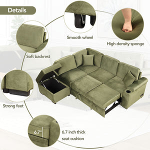Sleeper Sofa Bed, 2 In 1 Pull Out Sofa Bed L Shape Couch With Storage Ottoman For Living Room, Bedroom Couch And Small Apartment by Couch.com