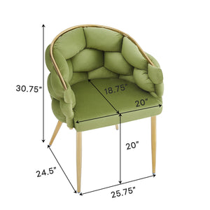 Luxury Handmade Accent Chair (Set of 2) With Gold Legs, Modern Green Velvet Armchair For Living Room And Bedroom - Green by Couch.com