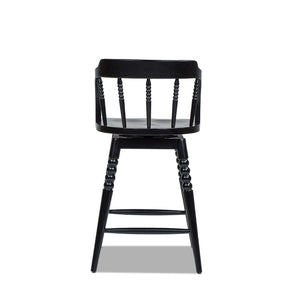 Breda - Turned Bubble Spindle Low Back Counter Stool - Black by Couch.com