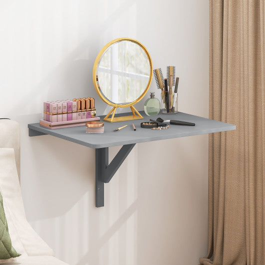 31.5 x 23.5 Inch Wall Mounted Folding Table for Small Spaces-Gray