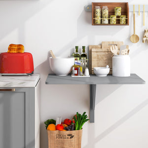 31.5 x 23.5 Inch Wall Mounted Folding Table for Small Spaces-Gray