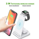 3-in-1 Fast Wireless Charging Stand for Phones, Apple Watch & AirPods by Infinite Basics