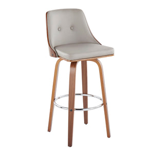 Gianna - Mid Century Modern Fixed Height Barstool With Swivel With Round Footrest (Set of 2) by Couch.com