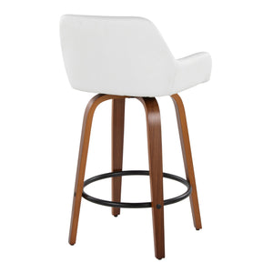 Daniella - Contemporary Fixed Height Counter Stool With Swivel With Round Footrest (Set of 2) by Couch.com