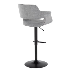 Vintage Flair - Mid Century Modern Adjustable Barstool With Straight T Footrest (Set of 2) by Couch.com