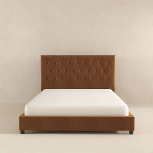 Donald - Mid-Century Modern Upholstered Platform Bed by Couch.com