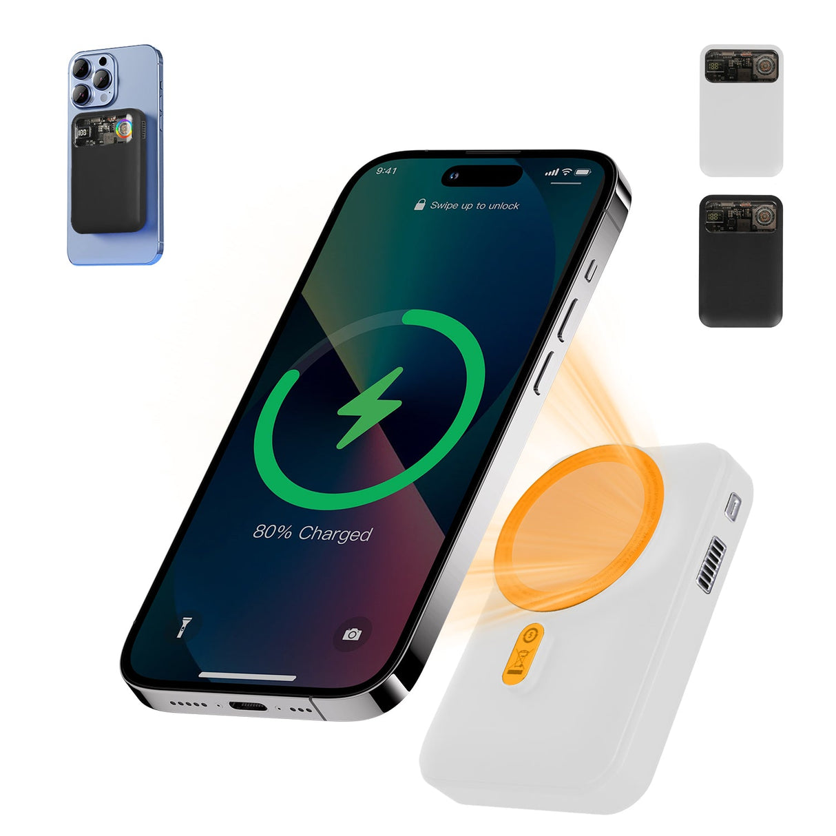 Magsafe Wireless Power Bank 10000mAh Magnetic Portable 18W Fast Charger Fit for IOS Phone 15/14/13/12 Series and More by DirectDeals