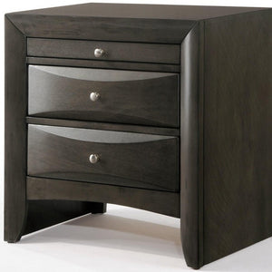 25" Solid Wood Two Drawer Nightstand