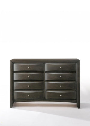 59" Gray Wood Eight Drawer Double Dresser