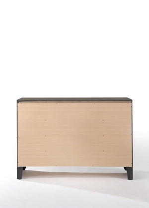 59" Gray Wood Eight Drawer Double Dresser