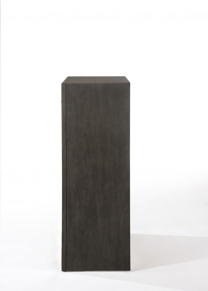 32" Gray Wood Five Drawer Dresser