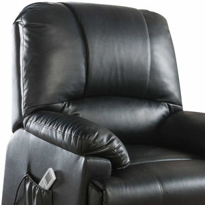 34" Beige Faux Leather Power Massage Lift Assist Recliner