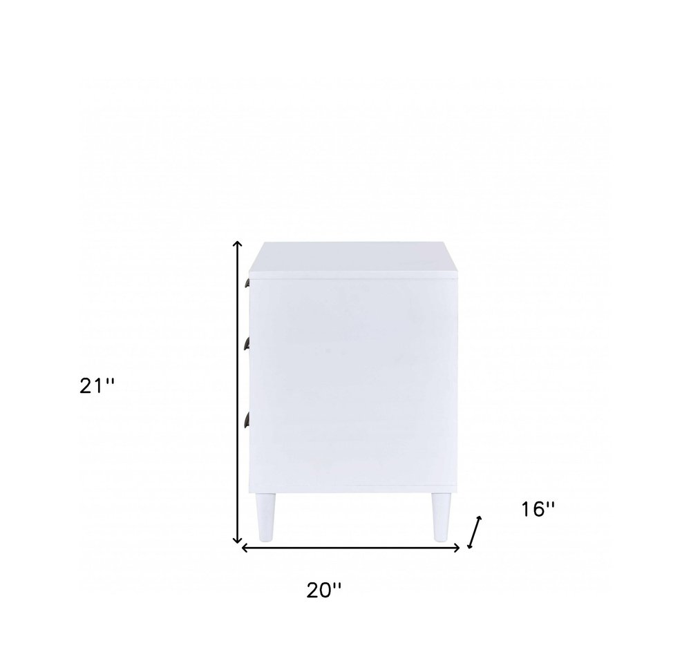 21" Brown Three Drawers Nightstand