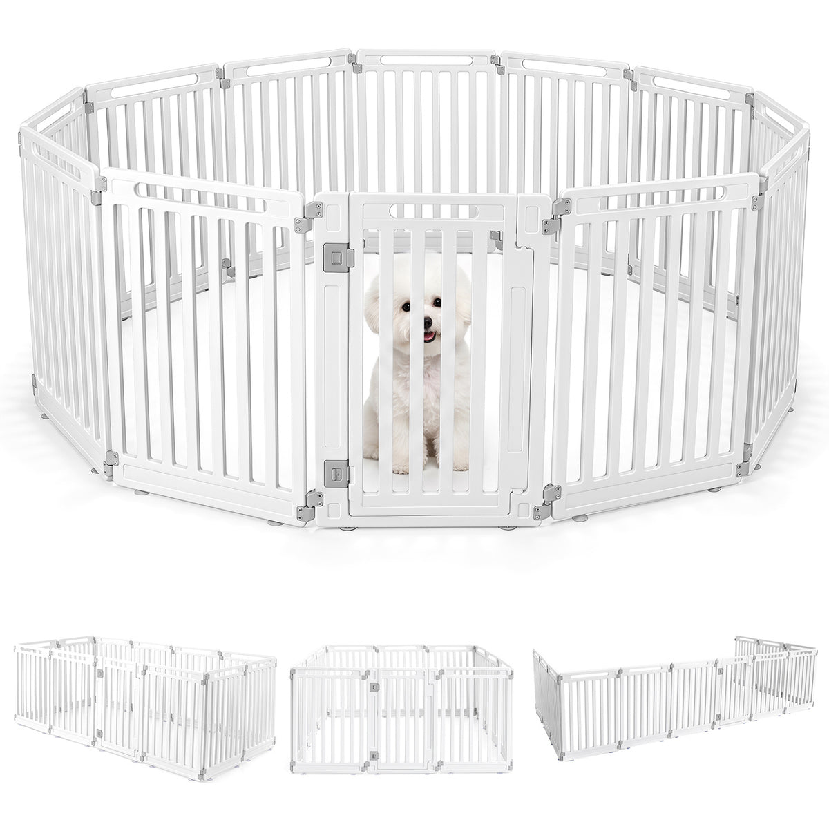 31.5" Height Indoor Outdoor Dog Playpen with 12 Panels-White