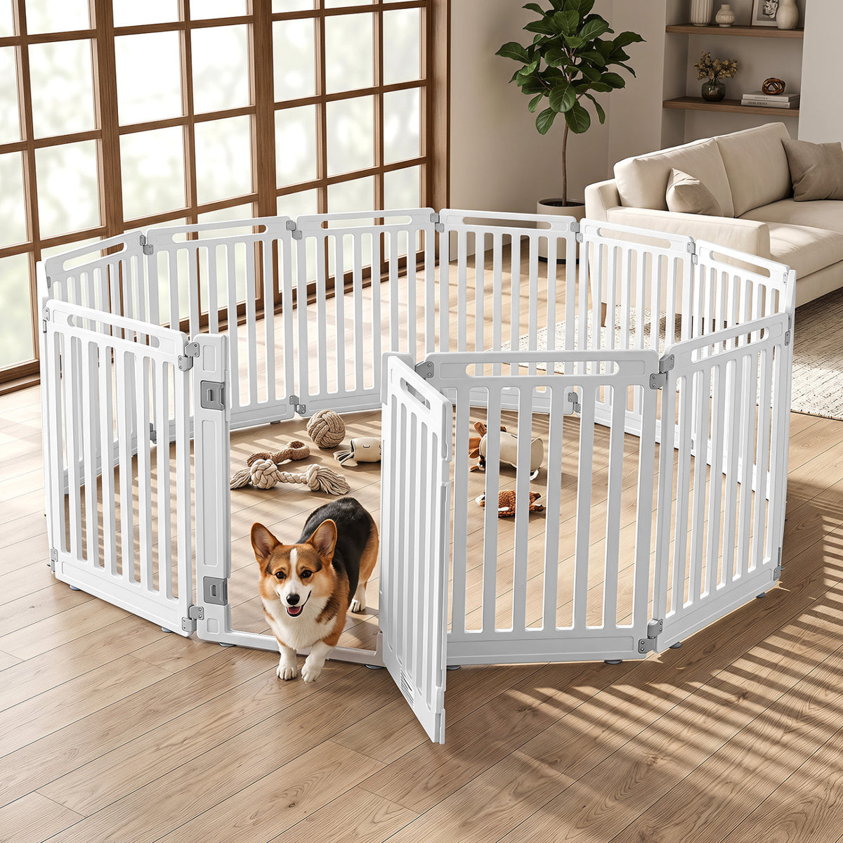 31.5" Height Indoor Outdoor Dog Playpen with 12 Panels-White