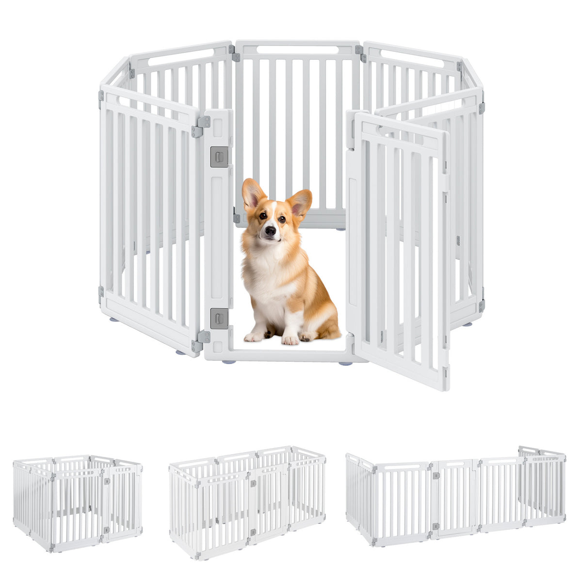31.5" Height Indoor Outdoor Dog Playpen with 8 Panels-White