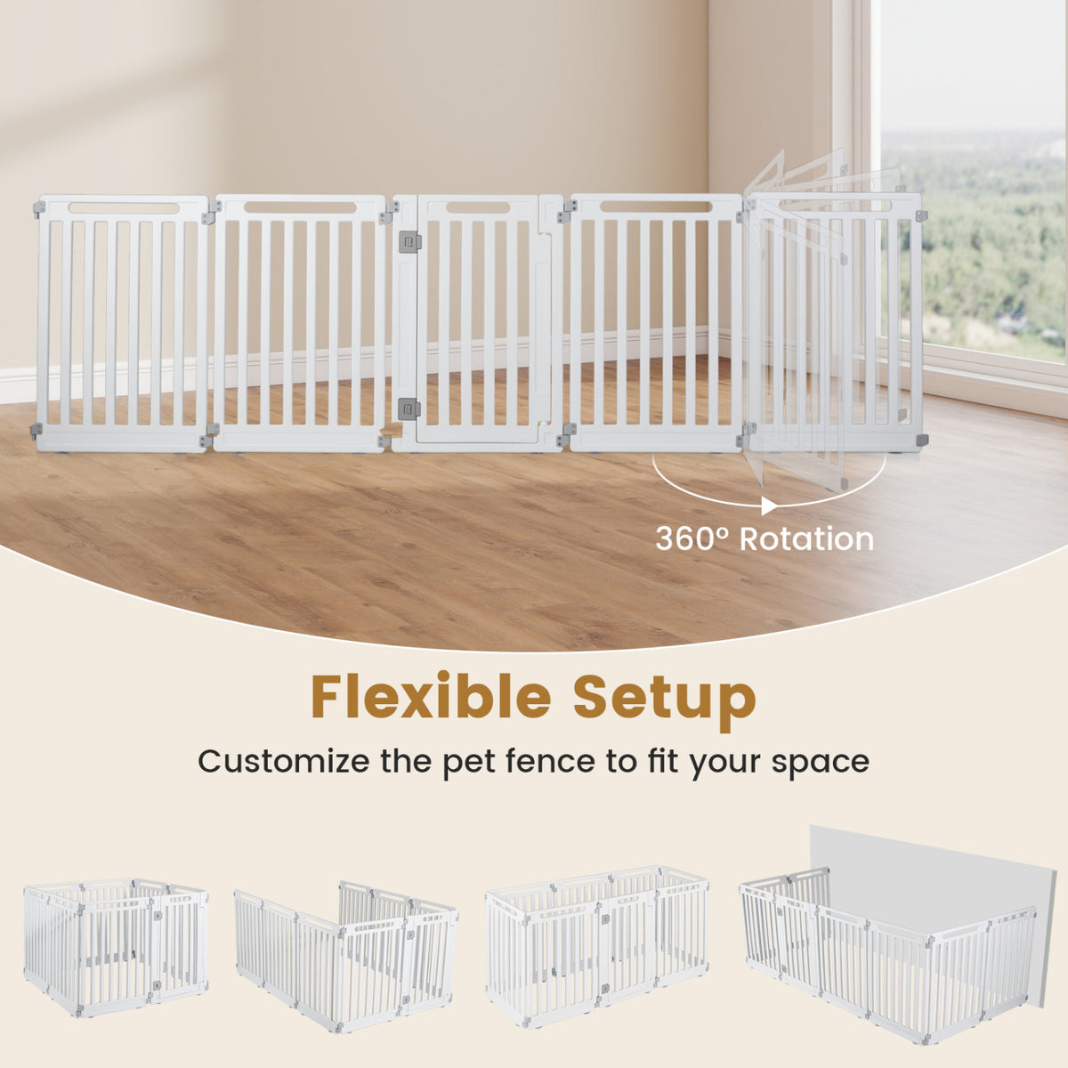 31.5" Height Indoor Outdoor Dog Playpen with 8 Panels-White