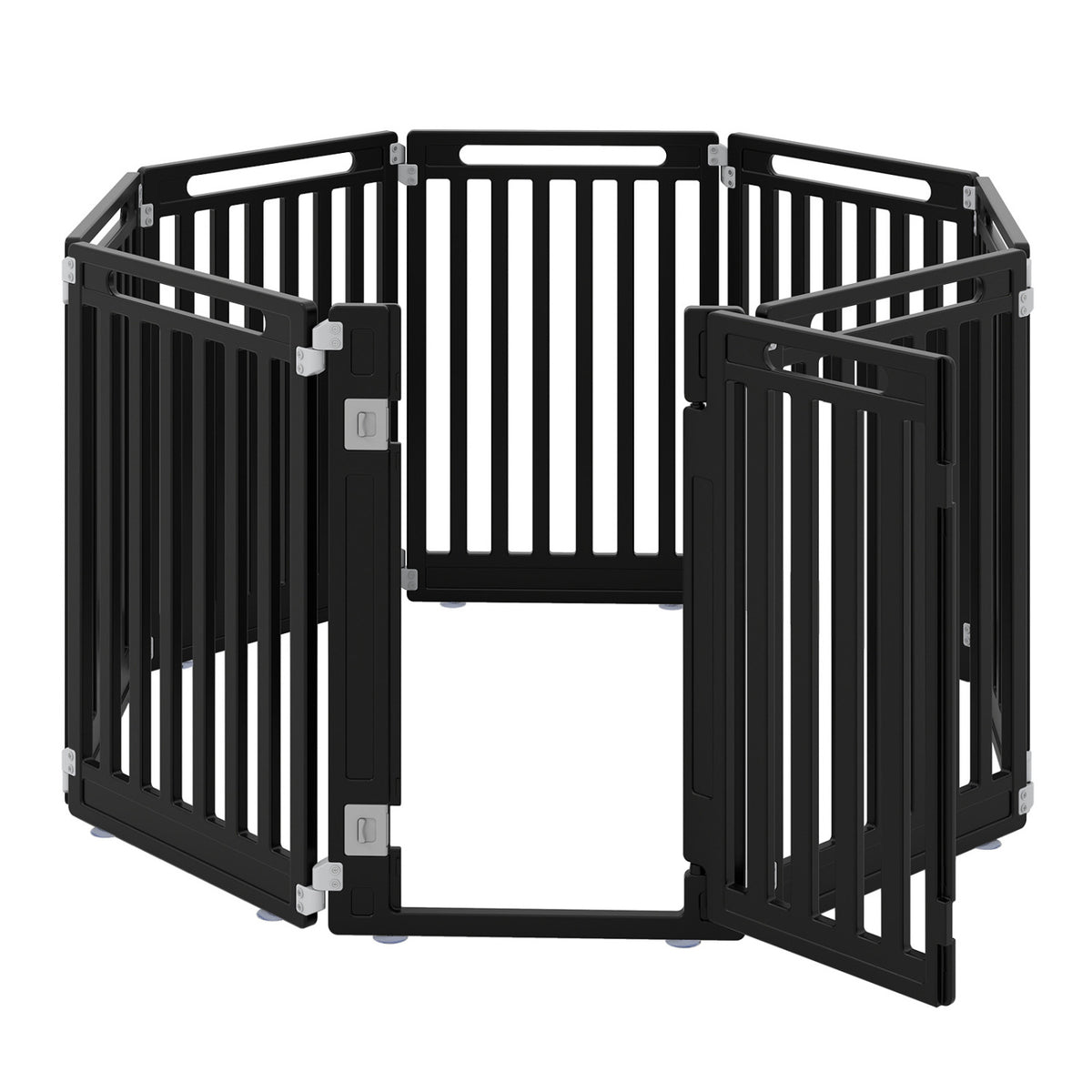 31.5" Height Indoor Outdoor Dog Playpen with 8 Panels-Black