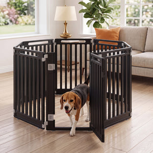 31.5" Height Indoor Outdoor Dog Playpen with 8 Panels-Black