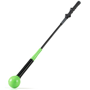 31.5 Inch Golf Swing Trainer Aid with Weighted Head for Grip  Rhythm  Balance-Green
