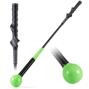 31.5 Inch Golf Swing Trainer Aid with Weighted Head for Grip  Rhythm  Balance-Green