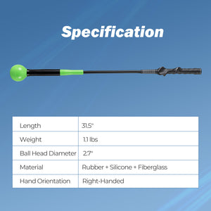 31.5 Inch Golf Swing Trainer Aid with Weighted Head for Grip  Rhythm  Balance-Green