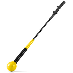 31.5 Inch Golf Swing Trainer Aid with Weighted Head for Grip  Rhythm  Balance-Yellow