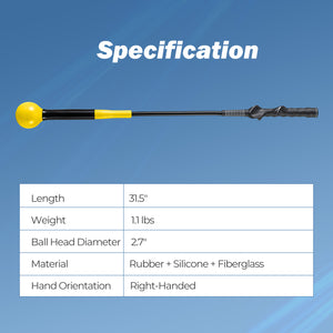 31.5 Inch Golf Swing Trainer Aid with Weighted Head for Grip  Rhythm  Balance-Yellow