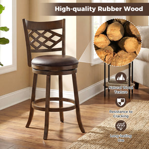 31 Inch Counter Height Bar Stools Set of 2 with Rubber Wood Frame-31 Inch