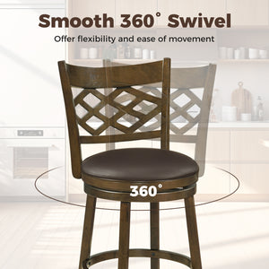 31 Inch Counter Height Bar Stools Set of 2 with Rubber Wood Frame-31 Inch