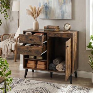 31" Sideboard Cabinet with 2 Open Compartments and 2 Drawers-Rustic Brown