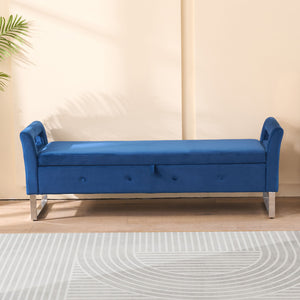 Wide Storage Soft Ottoman Bench With Armrests by Couch.com