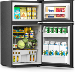 3.2 Cu.Ft Mini Fridge with Freezer, Double Door Compact Refrigerator 58087RRE0