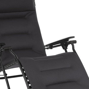 30" Gray Steel Outdoor Zero Gravity Chair with Gray Cushion