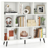 7/8/10-Cube Bookcase with 5 Tapered Metal Legs-10 Cubes