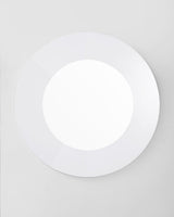 40" White Round Wood Framed Accent Mirror