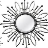 Set of Five Silver Sunburst Metal Framed Mirror Set