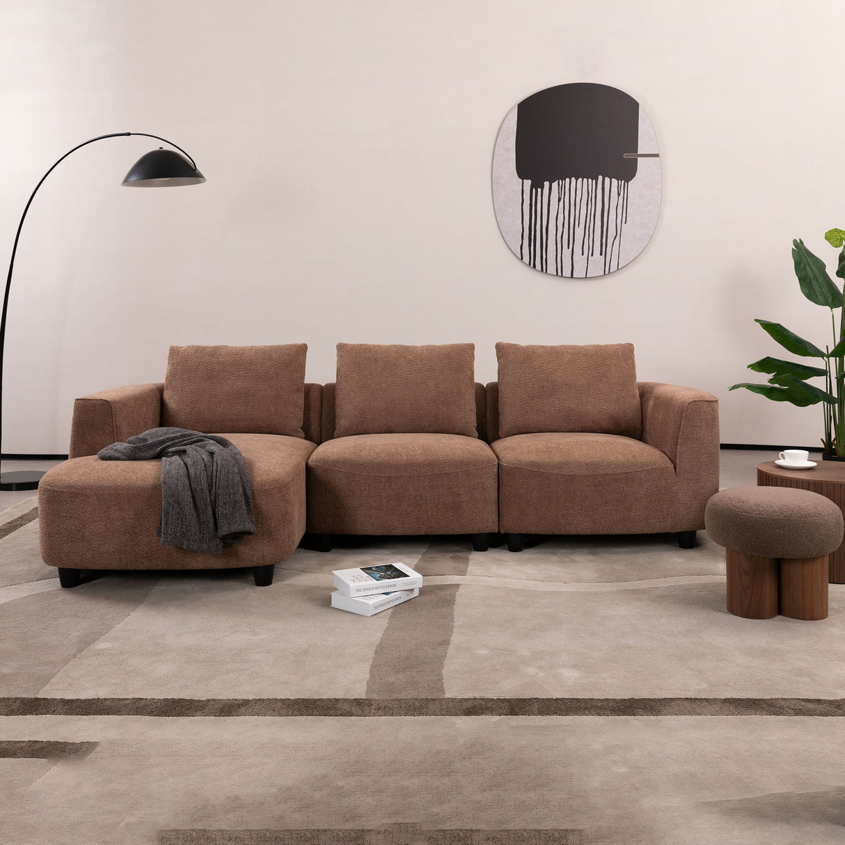 Mid-Century Modern 3 Seater Sofa With Recliner by Couch.com