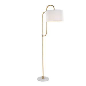 Leslie - Glam / Art Deco Floor Lamp - Gold / White by Couch.com