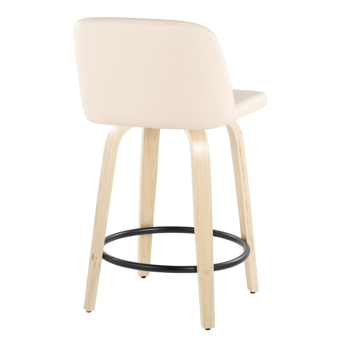 Toriano - Contemporary, Fixed Height Counter Stool With Swivel And Round Footrest (Set of 2) by Couch.com